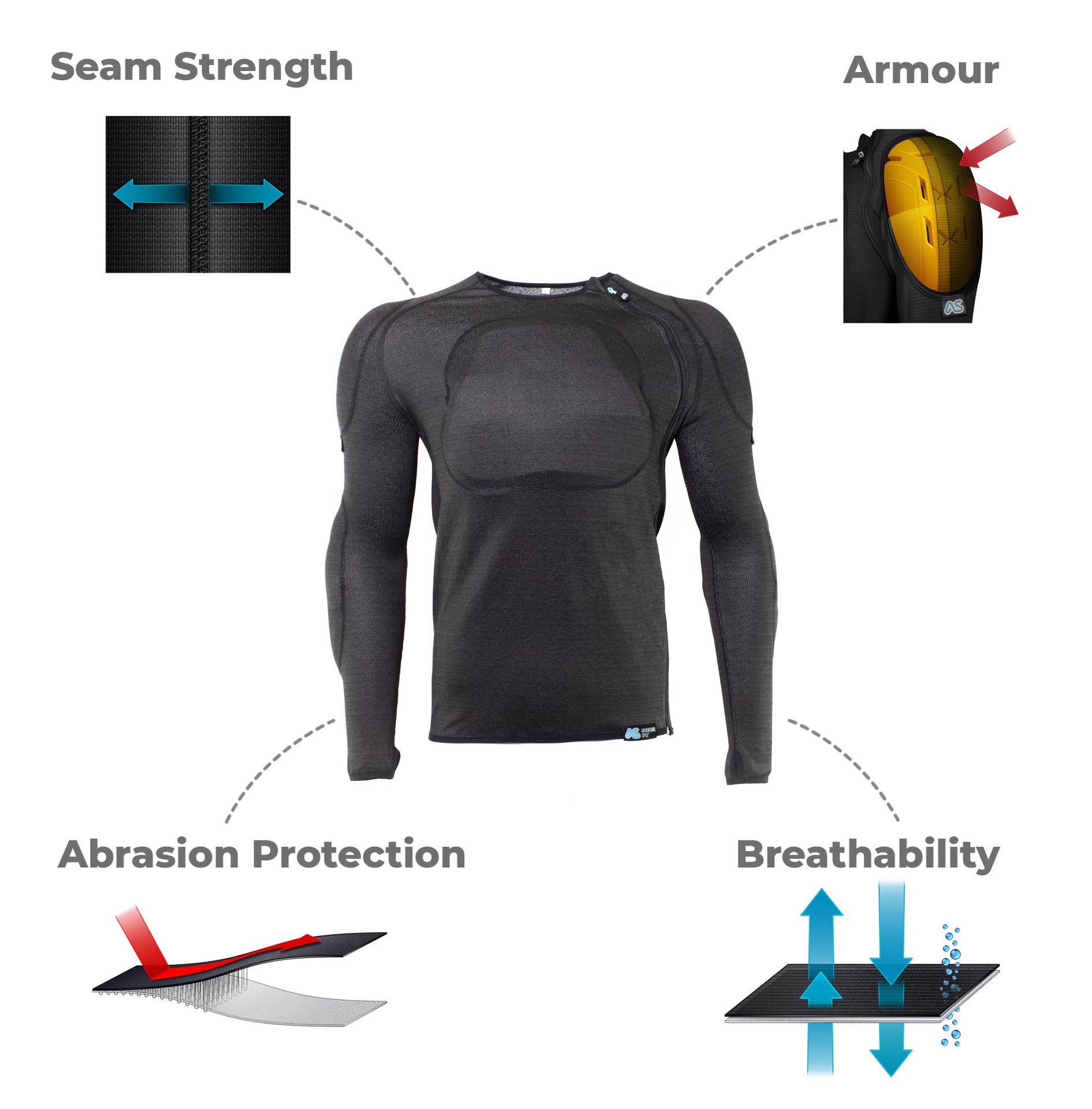 Adventure Spec The Supershirt motorcycle motorbike gear top CE AA protection