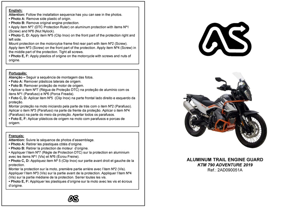 Adventure Spec KTM 790 & 890 Adventure/R Bash Skid Plate