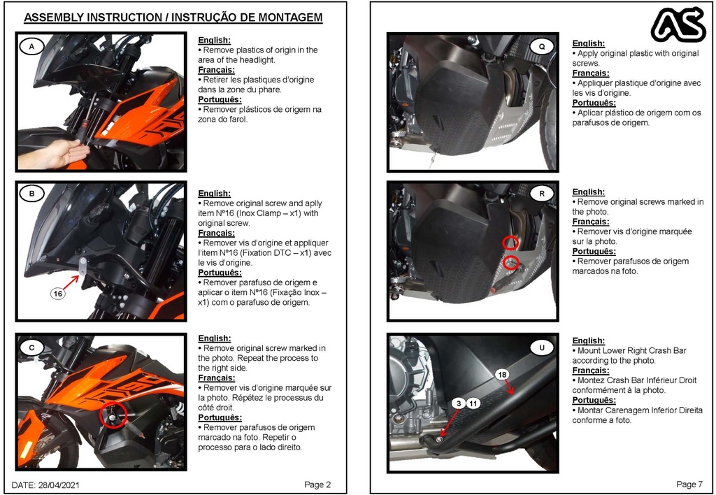 Adventure Spec KTM 790 / 890 Adventure/R Aluminium Crash Bars