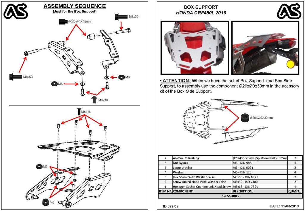 Adventure Spec Honda CRF450L Rear Luggage Rack