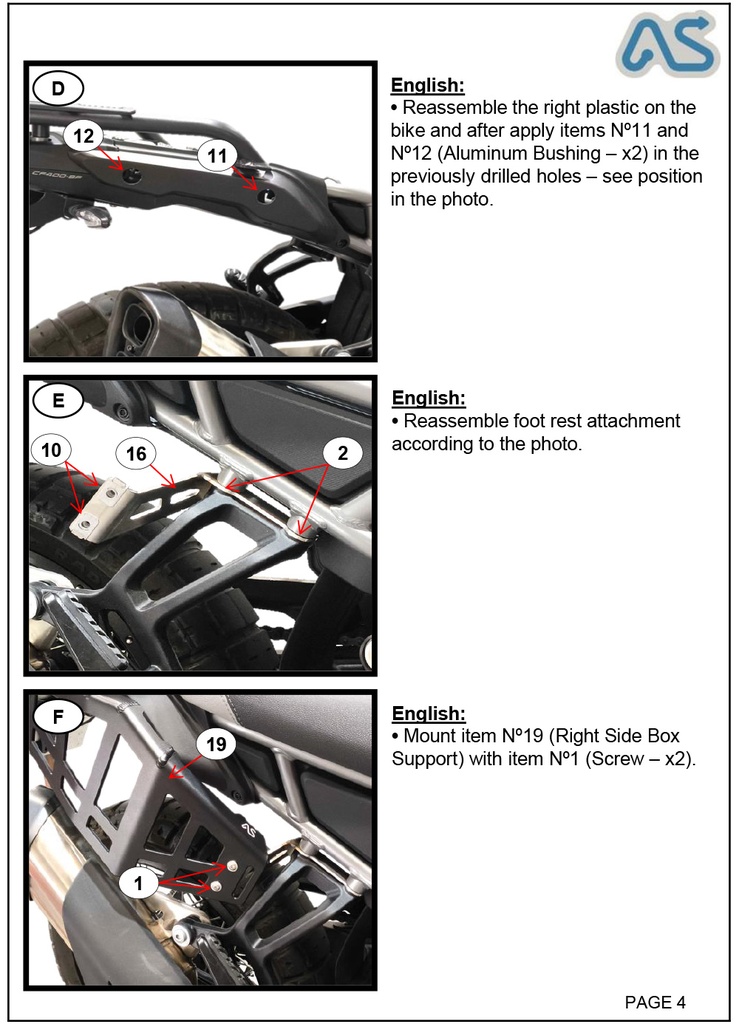 Adventure Spec CF Moto 450MT Side Luggage Racks