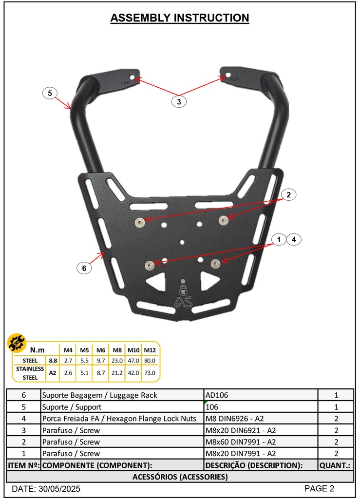 Adventure Spec CF Moto 450 MT Rear Luggage Rack