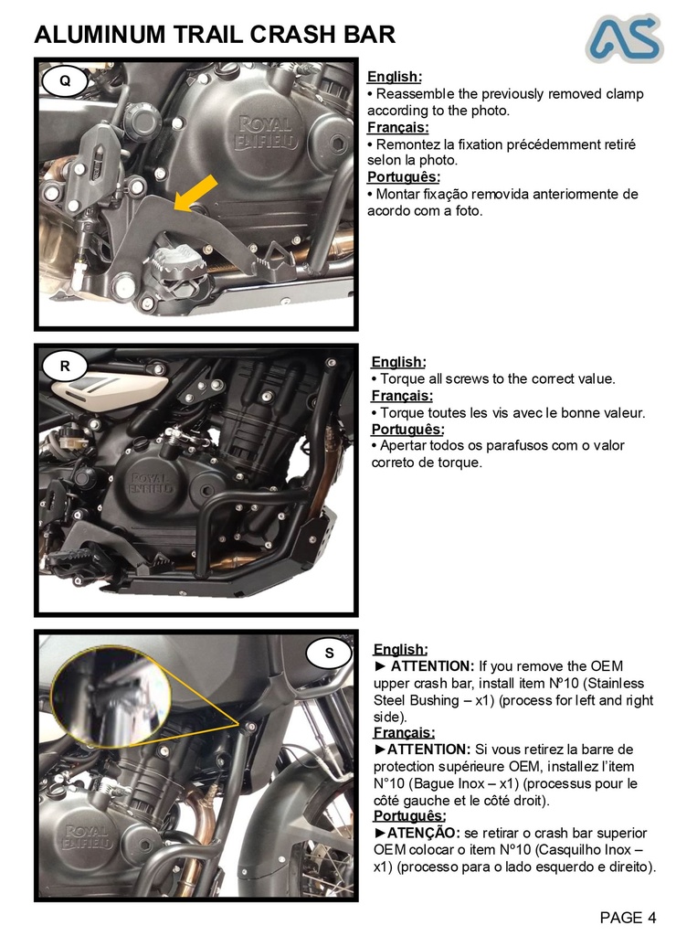 Adventure Spec RE Himalayan 450 Bashplate / low crash bars
